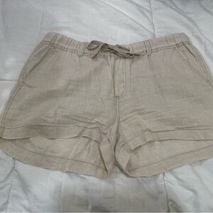 Caslon Beige Linen Cargo Shorts